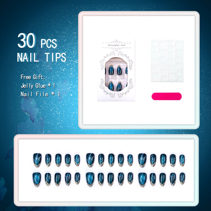 Glamorous Glittering Press-On Nail Set