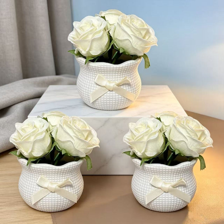 Decorative Faux Rose Plant Arrangement for Home Decor