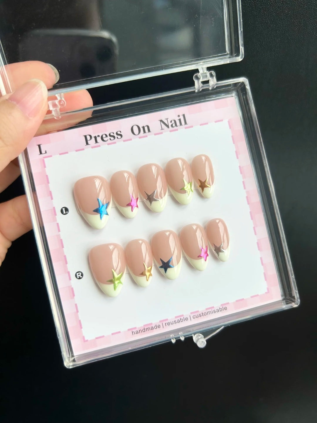 Artistic Cherry-Inspired Press-On Nails