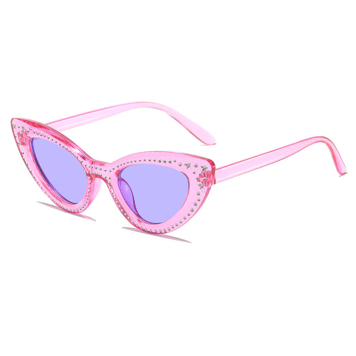 Glamorous Rhinestone-Embellished Cat Eye Sunglasses Kalsten