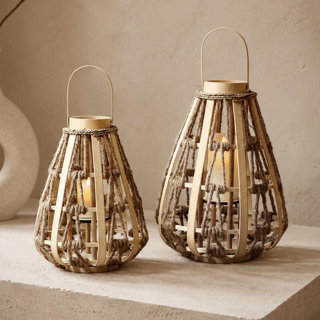 Decorative lantern made of rattan Kalsten