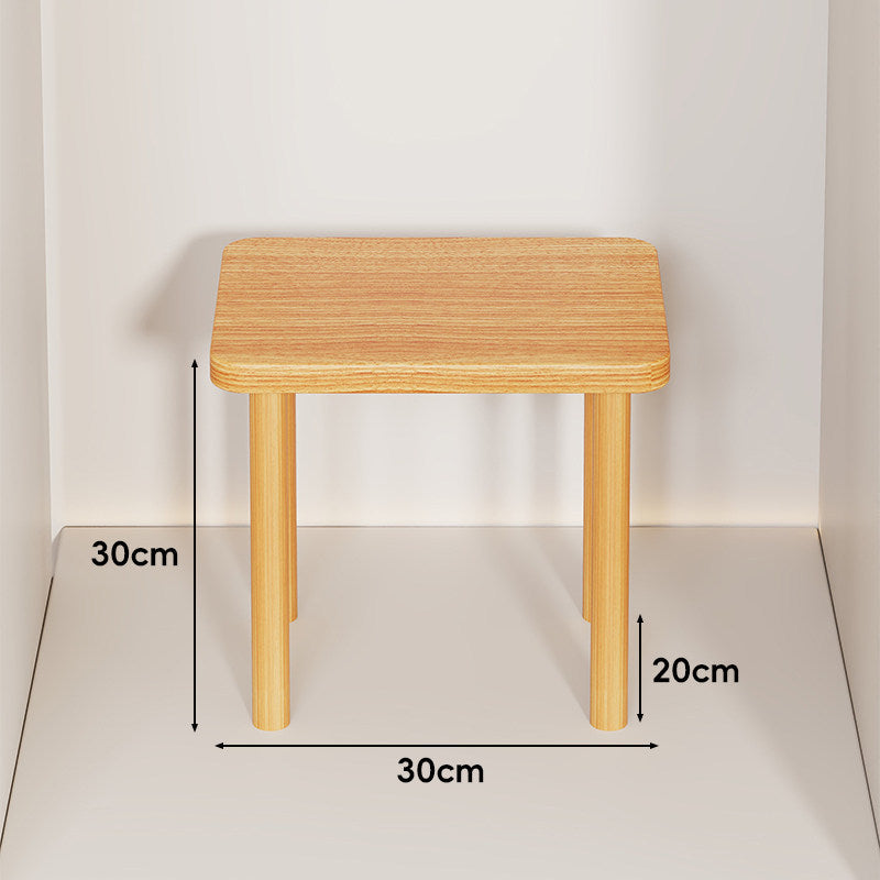 Height-Adjustable Rectangular Wooden Riser Table with Detachable Round Legs