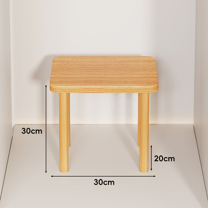 Height-Adjustable Rectangular Wooden Riser Table with Detachable Round Legs