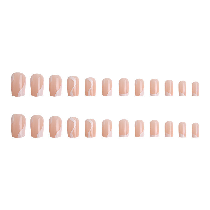 Natural artificial nails with elegant French design Kalsten