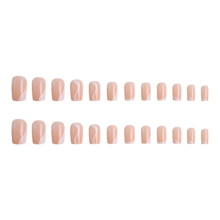 Natural artificial nails with elegant French design Kalsten