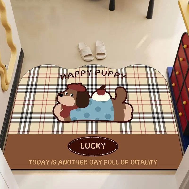 Playful Cartoon Dog-Themed Area Mat