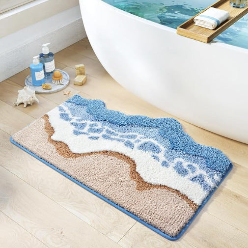Plush Leaf-Design Bath Mat Kalsten