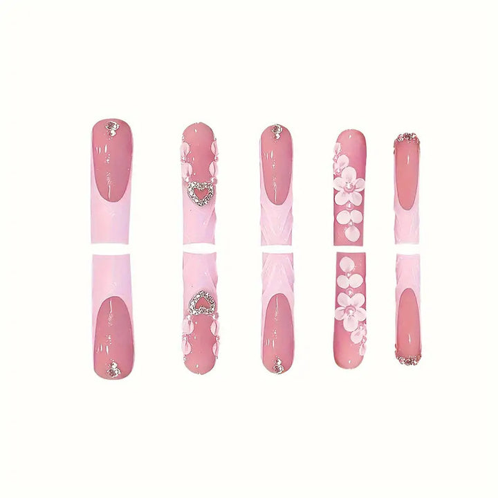 Decorative Floral Appliqué Press-On Nails Kalsten