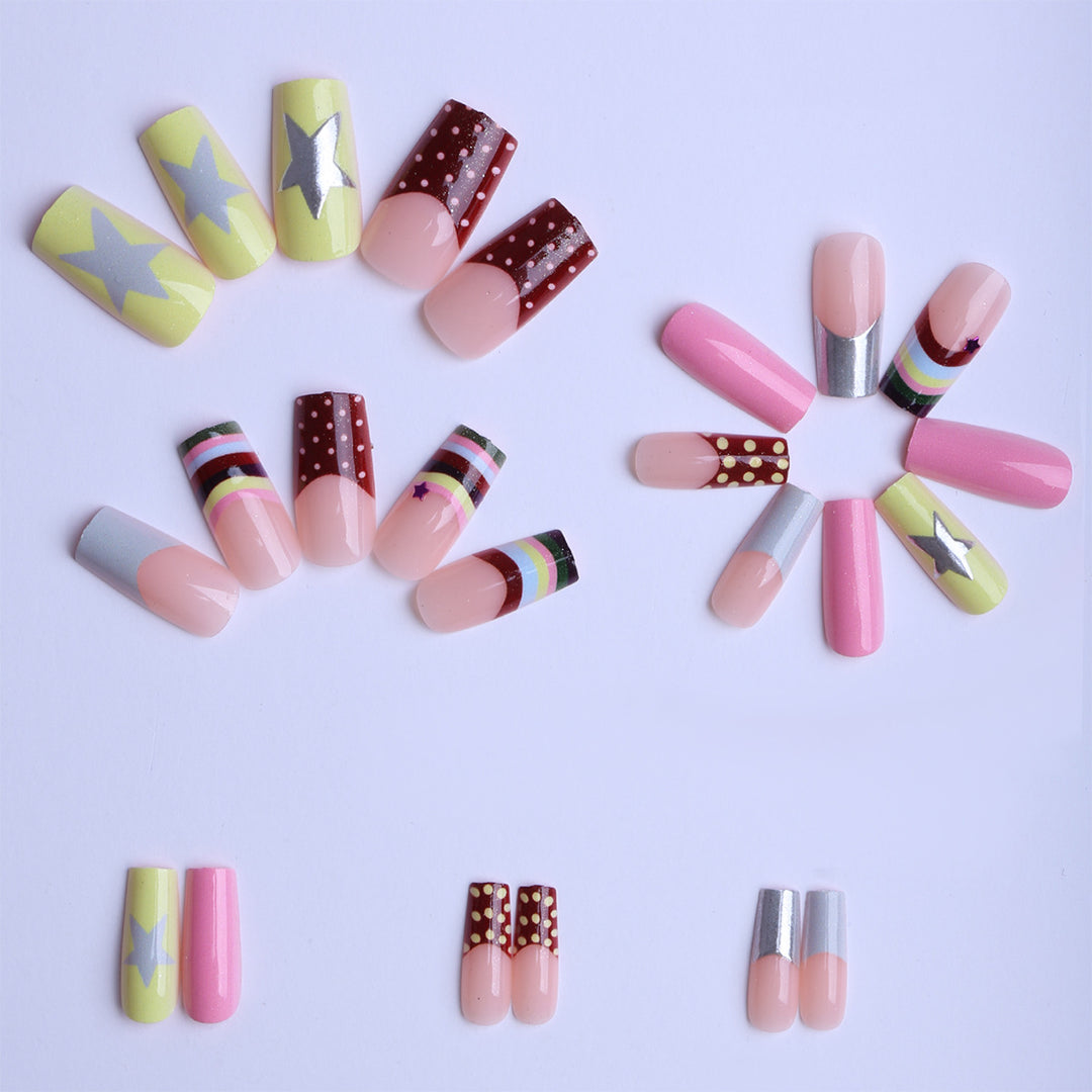 Artificial nails with creative designs and 3D accents Kalsten