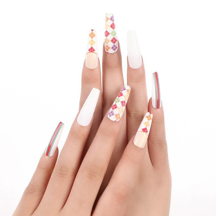 Luxury style artificial nails with intricate decorations Kalsten