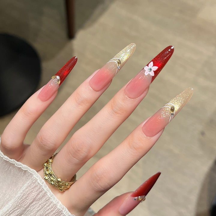 Decorative Long-Stiletto Press-On Nail Art Kalsten