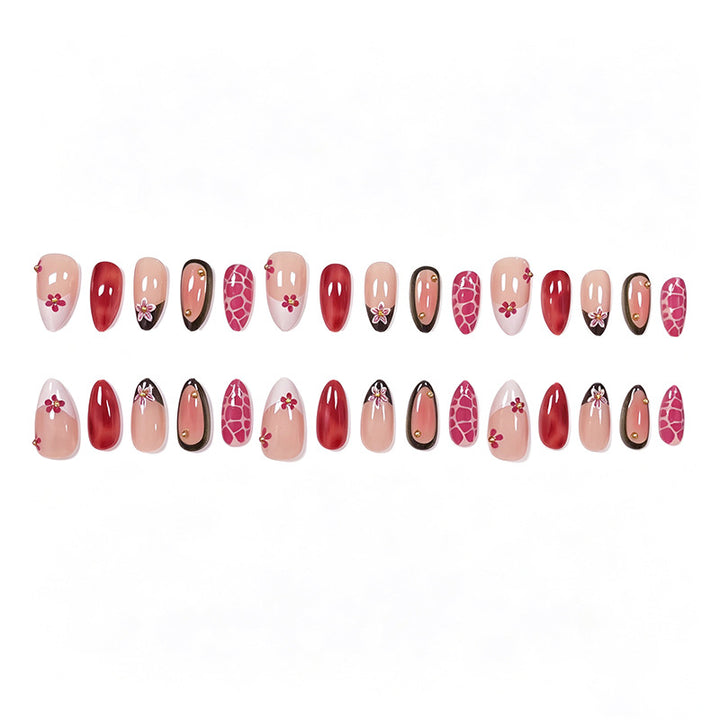 Elegant Floral Patterned Press-On Nail Art Kalsten