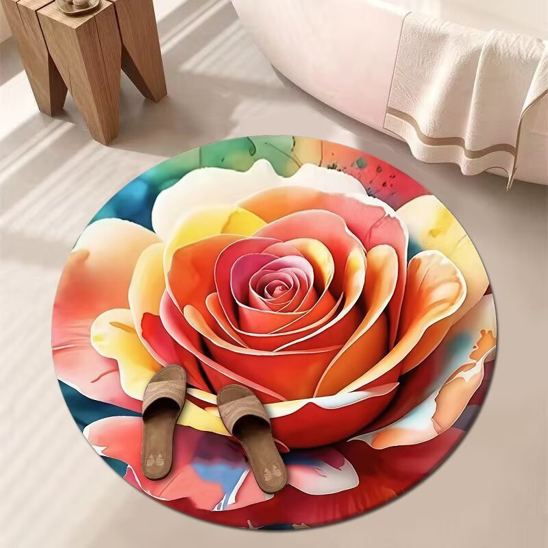 Artistic Floral Bath Mat