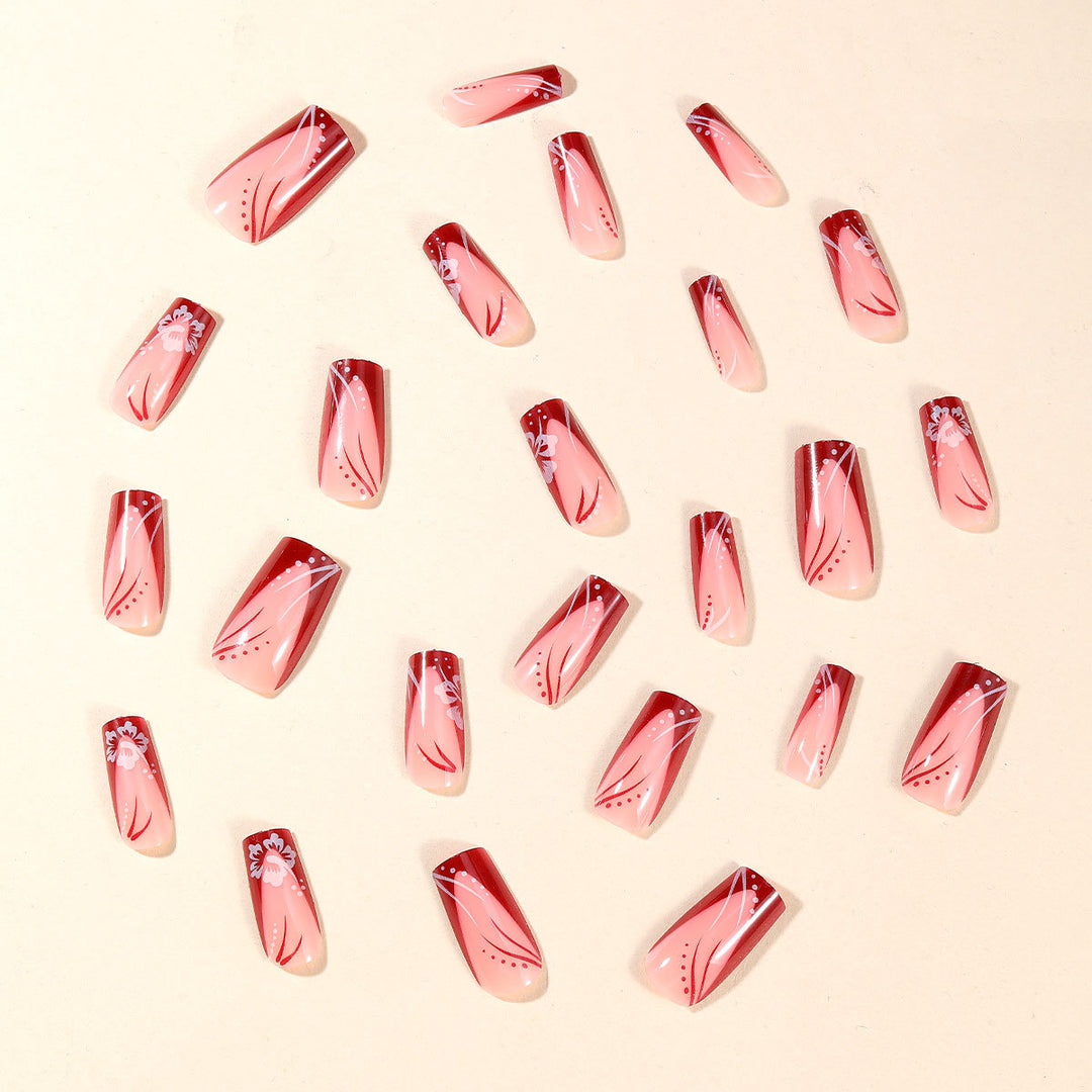 Elegant Floral Acrylic Nail Art Extensions Kalsten 1789713557