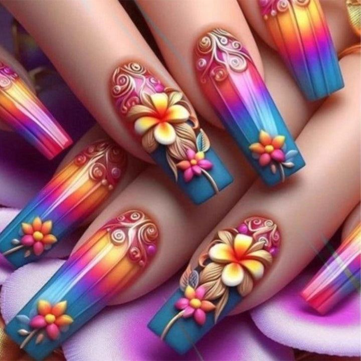 Artificial nails in stylish floral design Kalsten