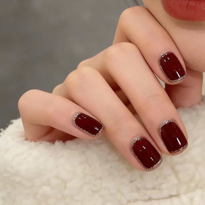 Deluxe Rhinestone-Edged Press-On Nail Set Kalsten
