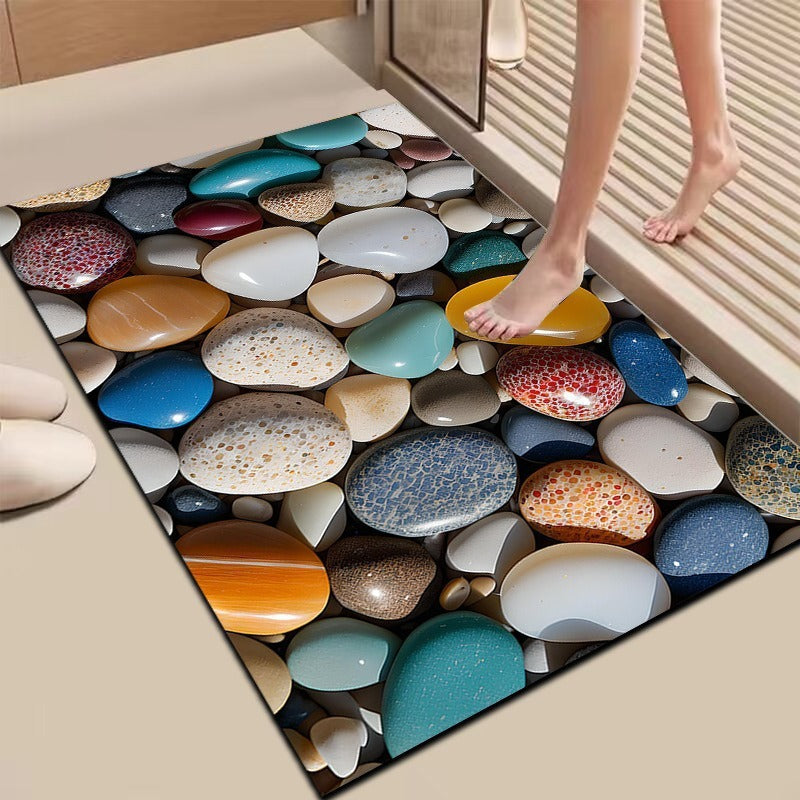 Textured Stone Print Area Mat Kalsten
