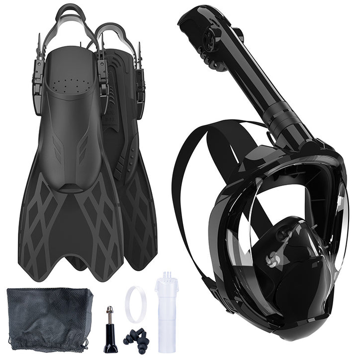 Snorkeling equipment with highly flexible fins and full face mask Kalsten
