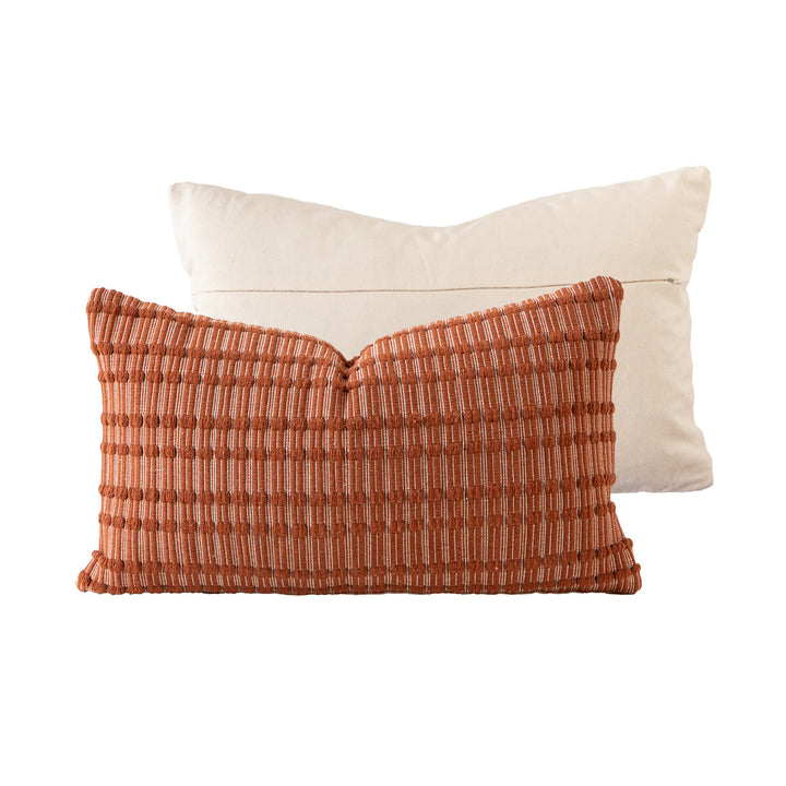 Cotton cushion duo with handwoven texture and hidden zipper Kalsten