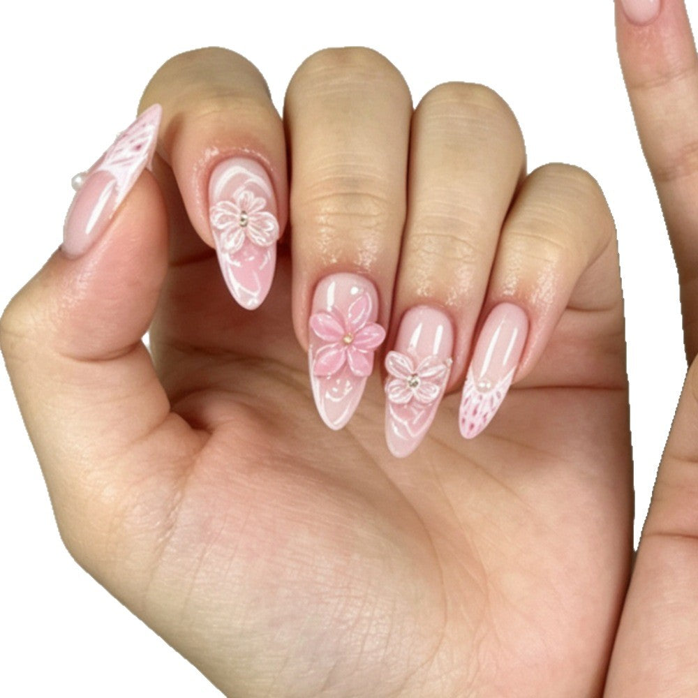Floral Artistic Press-On Nails Set Kalsten