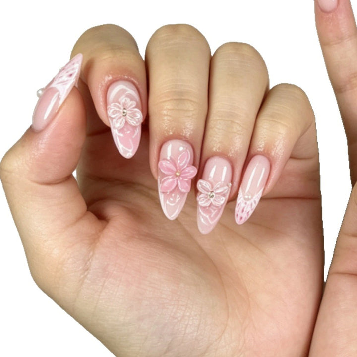 Floral Artistic Press-On Nails Set Kalsten