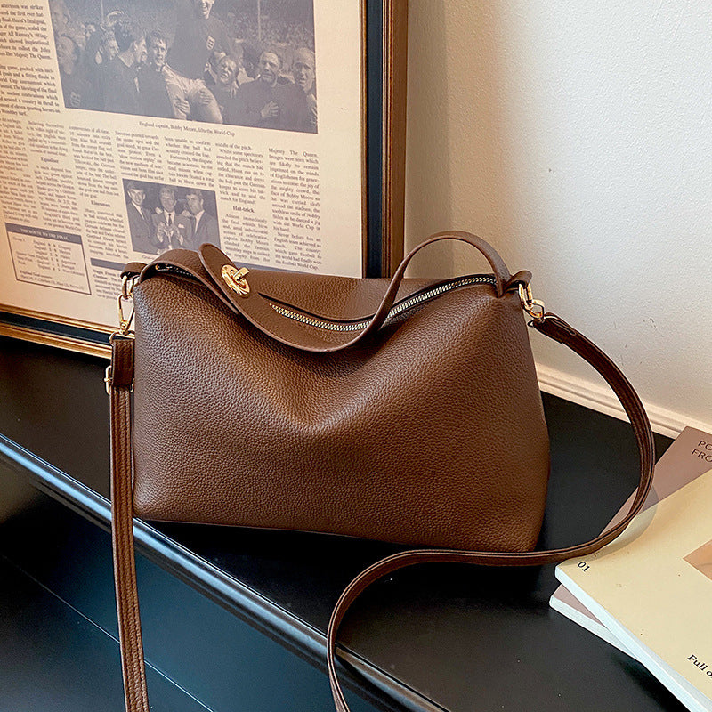 Textured Leather Crossbody Bag