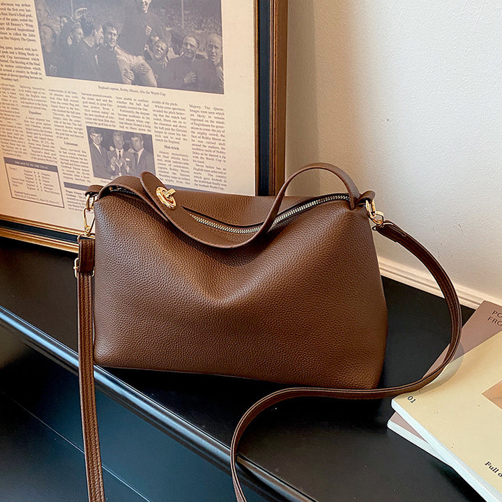 Textured Leather Crossbody Bag