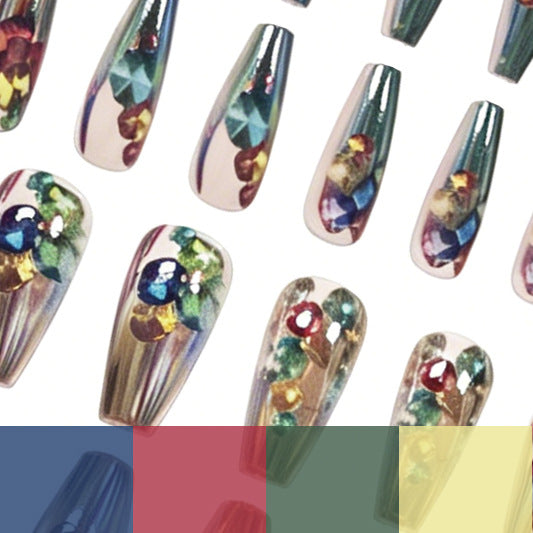 Decorative Crystal Acrylic Nail Enhancements Kalsten