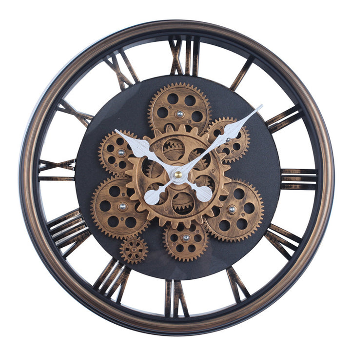 Elegant Wall Clock in Industrial Gear Design Kalsten