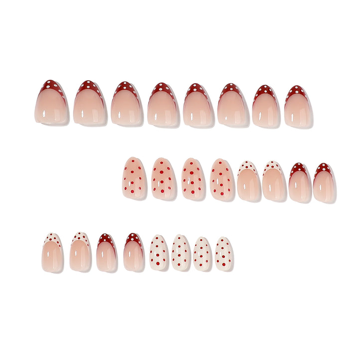 Artful stiletto nails with cute dots and accentuated color gradients Kalsten