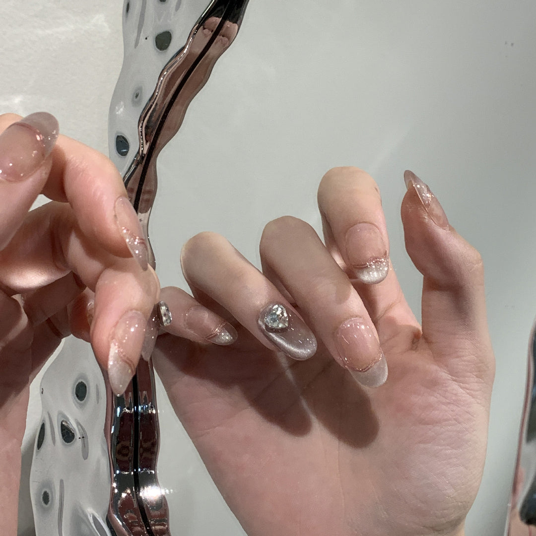 Elegant Press-On Nail Set with Jewel Accents Kalsten