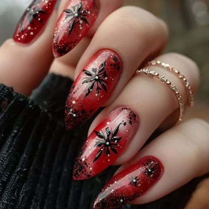 Creative artificial nails with star and glitter effects Kalsten