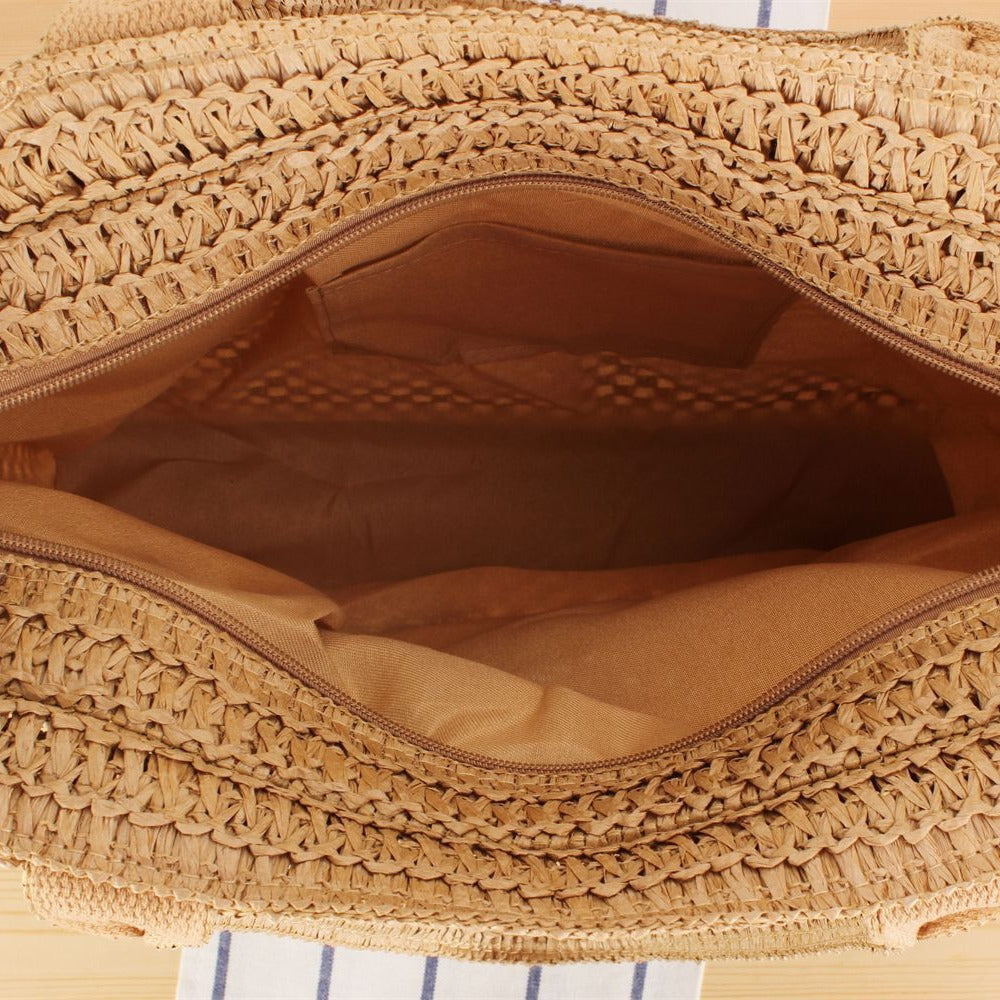 Hand-knotted basket bag with colorful lettering Kalsten