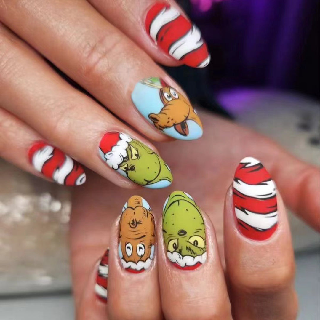 Artificial nail set with festive 3D designs Kalsten