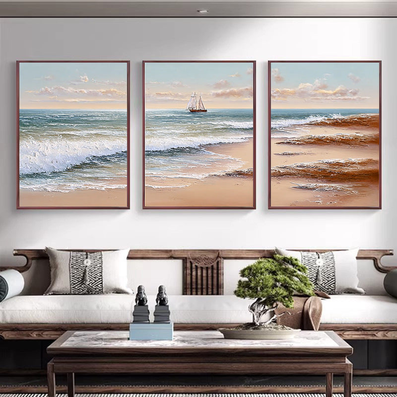 Coastal Seascape Art Triptych