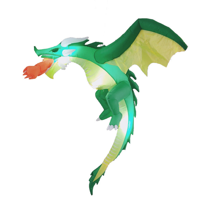 Inflatable dragon with light and fireball