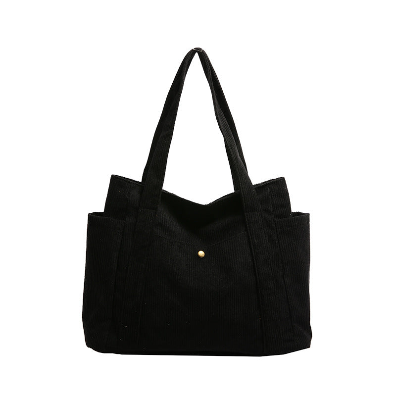 Textured Corduroy Tote Bag