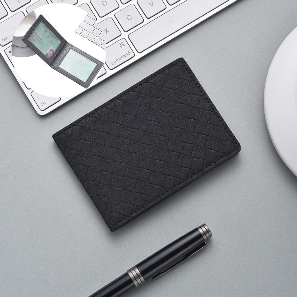 Stylish Woven Leather Cardholder Kalsten