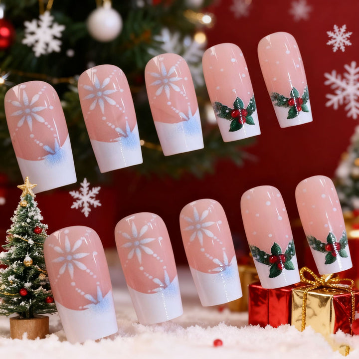 Elegant Holiday-Themed Nail Art Enhancements Kalsten