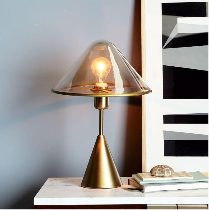 Modern Glass and Metal Table Lamp