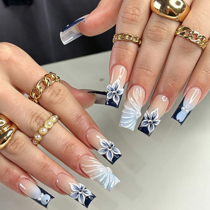 Premium Floral Design Press-On Nails Kalsten