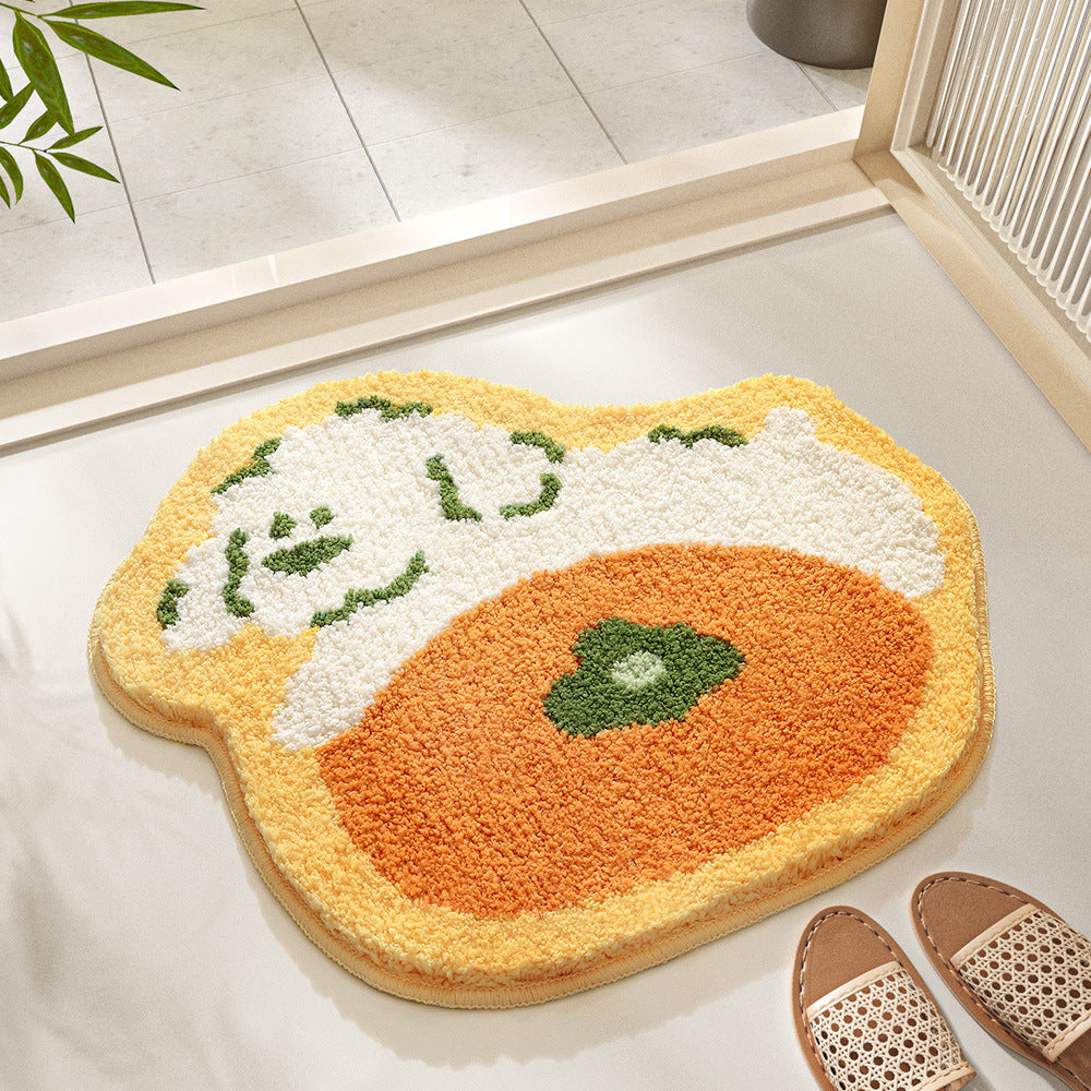 Floral Patterned Bathroom Mat