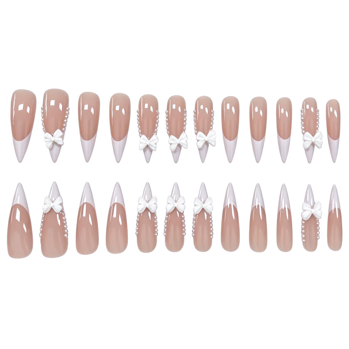 Elegant Bow-Embellished Nail Art Kalsten