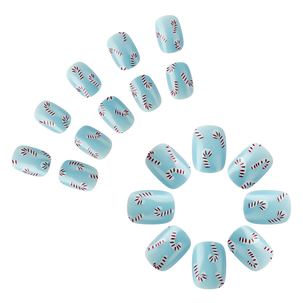 Candy Cane Themed Press-On Nail Art Kalsten