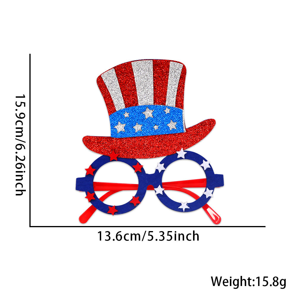 Unisex glitter glasses with USA lettering and round frame party glasses Kalsten