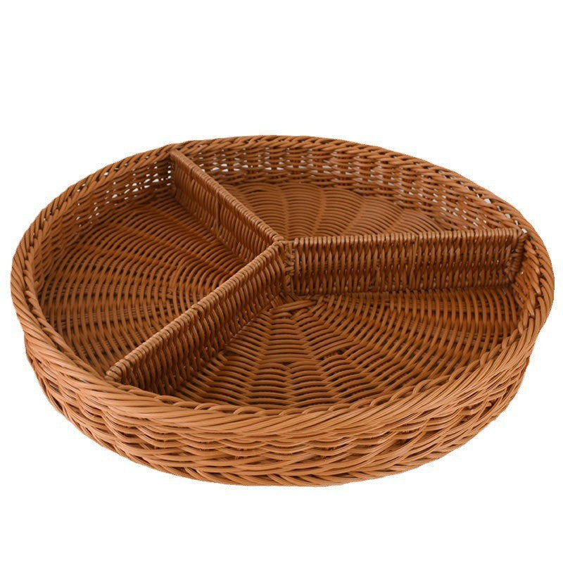 Artisan Woven Round Storage Tray Kalsten