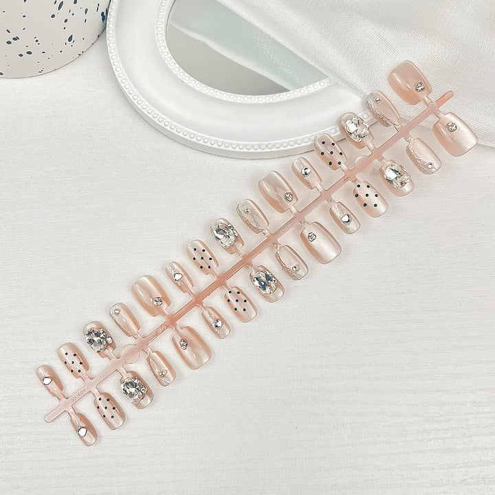Premium Rhinestone-Decorated Press-On Nail Set Kalsten
