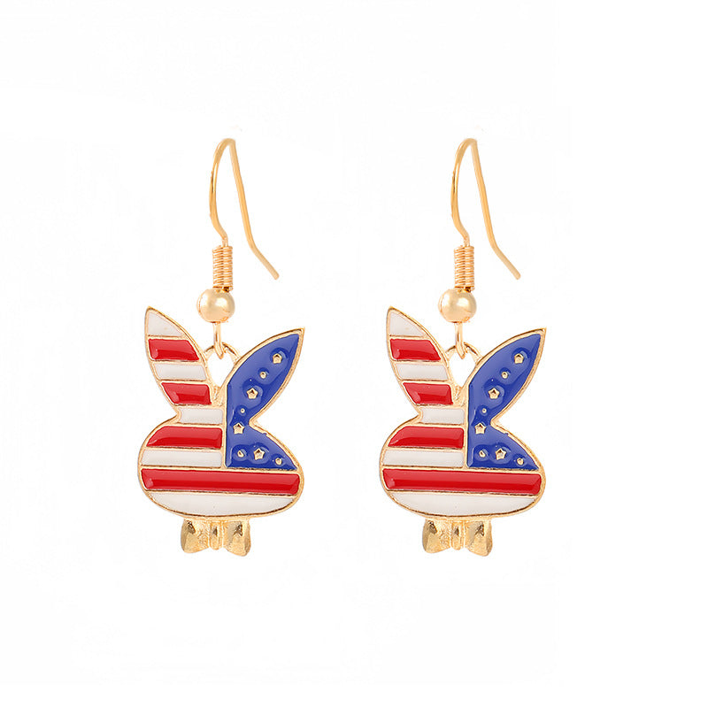 Women's nan patriotic horseshoe enamel dangle earrings with star-accented design and fishhook findings Kalsten