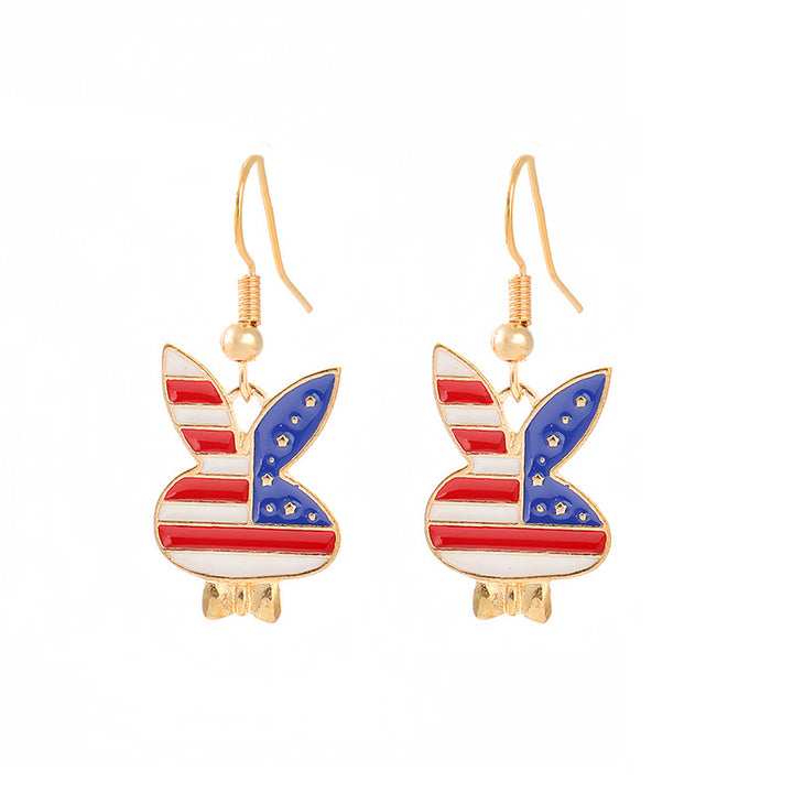 Women nan enamel horseshoe earrings with star motif and fishhook closure Kalsten