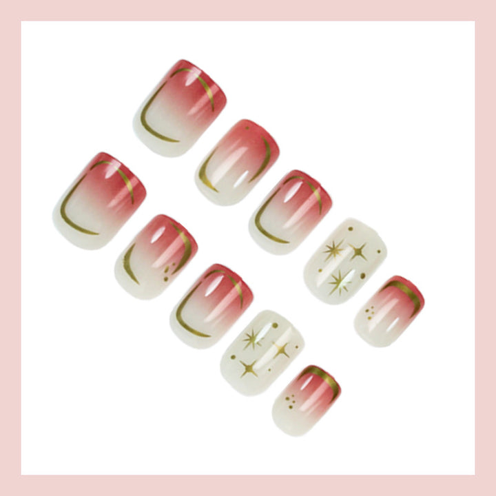 Artificial nail set with elegant rose accents Kalsten